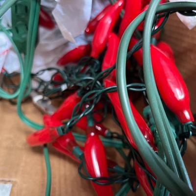 Box of Christmas string lights