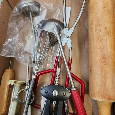 Kitchen utensils and rolling pin