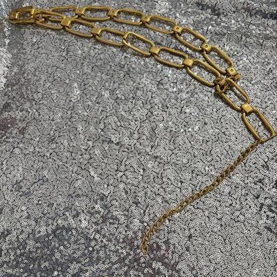 Vintage Gold, toned, chain-link belt