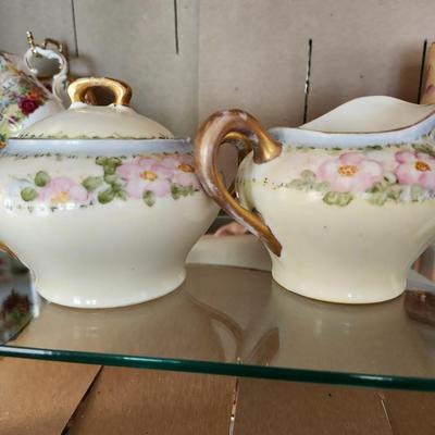 Chine china teacup and creamer and sugar, Letton Chine teacup, Royal Albert Bone china