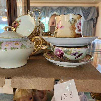 Chine china teacup and creamer and sugar, Letton Chine teacup, Royal Albert Bone china