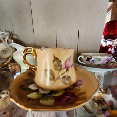 Chine china teacup and creamer and sugar, Letton Chine teacup, Royal Albert Bone china