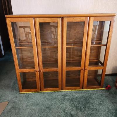 60 by 50 by 15 Solid Wood Four door bookcase, hutch