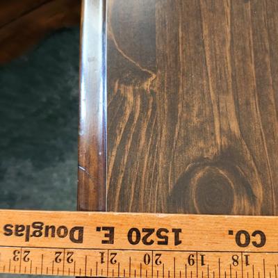 Two end tables, Lamp, wall art picture, Chair on rollers
