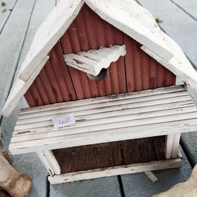 Outdoor decorations cement decorative status, birdhouse and fake plantb