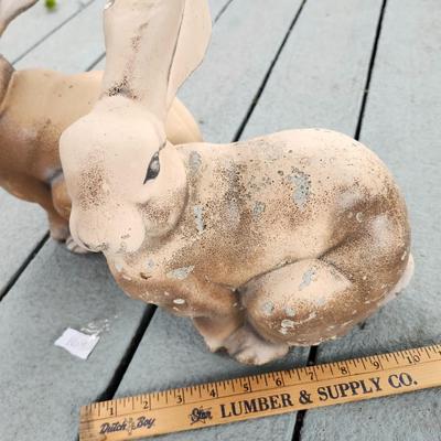 Outdoor decorations cement decorative bunnies rabbits