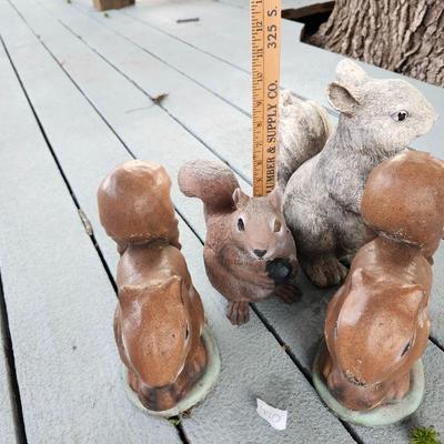Outdoor decorations cement decorative 4 squirrels