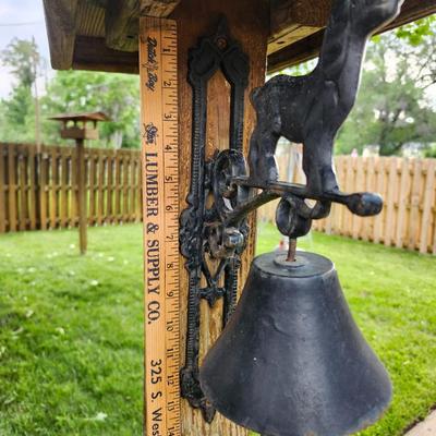 Cast Iron Rustic Vintage Western Puppy Dog Door Wall Dinner Yard Farm Bell Decor