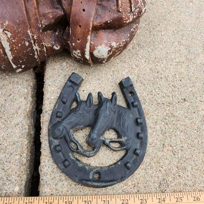 Outdoor decorations Saddle Planter, cowboy boot birdhouse and horseshoe wall hanger