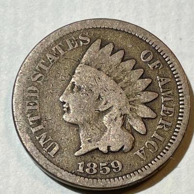 1859 GOOD CONDITION INDIAN HEAD CENT AS PICTURED.