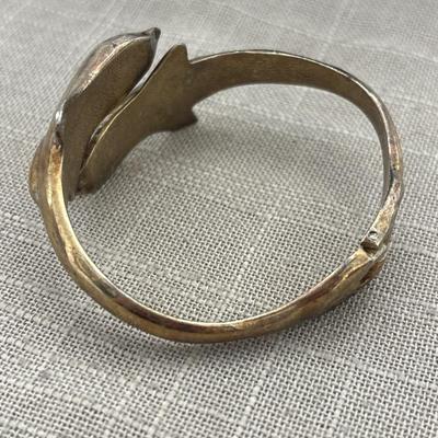 Bracelet two dolphins snap on vintage bracelet