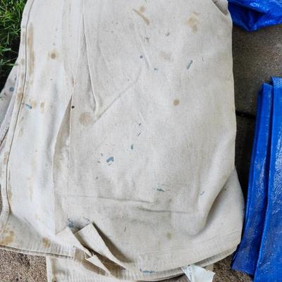 32 trash bin 2 tarps and paint tarp