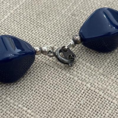 Abstract Navy Necklace