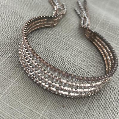 Silver tone cuff sparkle fashion bracelet