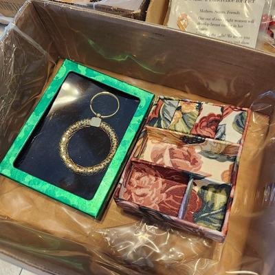 Jewelry, including Vintage Hat / Stick Pin and Vintage statement double sided framed mirror single rose oval pendant