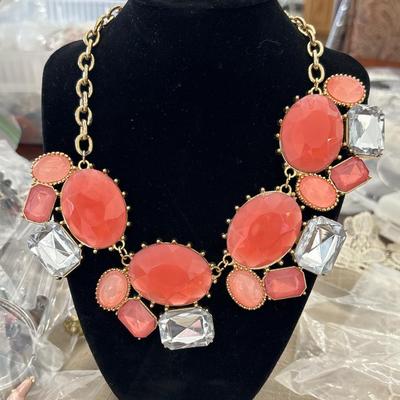 Pink fashion statement necklace