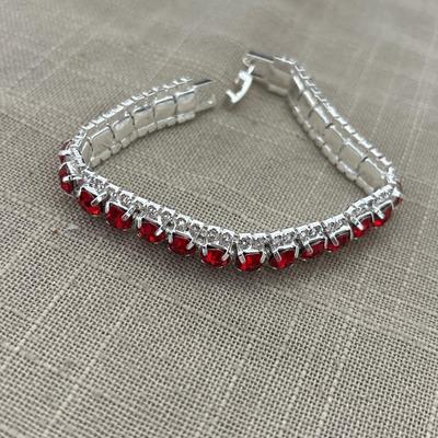 Red rhinestone clasp bracelet