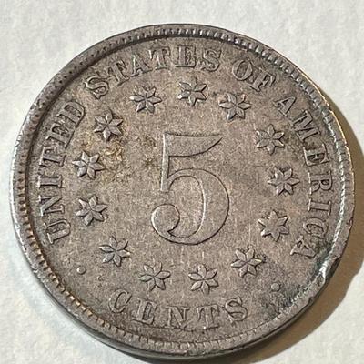 1882 FINE/VF CONDITION REVERSE RIM DING AT 4PM SHIELD NICKEL AS PICTURED