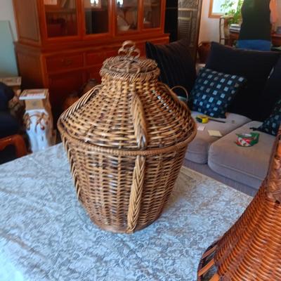 2 LARGE HAND WOVEN BASKETS