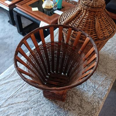 2 LARGE HAND WOVEN BASKETS