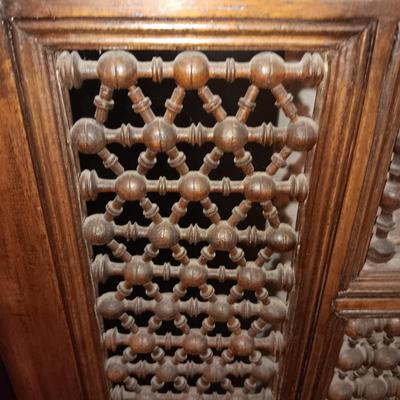 STUNNING WOODEN MIDDLE EASTERN 3 PANEL MASHRABIYA LATTICE FOLDING ROOM SCREEN