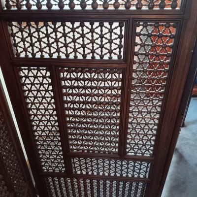 STUNNING WOODEN MIDDLE EASTERN 3 PANEL MASHRABIYA LATTICE FOLDING ROOM SCREEN