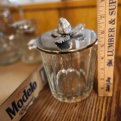 Glassware lot, tumbler, pitcher, Ice bucket, syrup dispenser salt and pepper