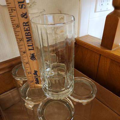 Glassware lot, tumbler, pitcher, Ice bucket, syrup dispenser salt and pepper