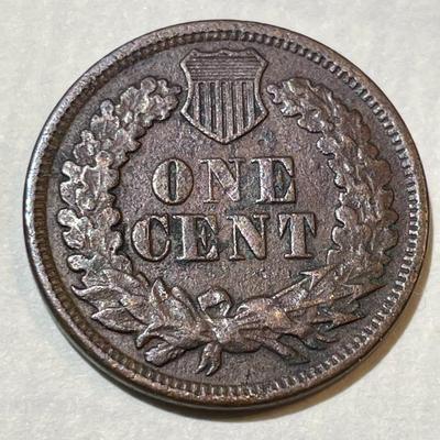 1865 VF CONDITION/POROUS CORRODED INDIAN HEAD CENT AS PICTURED.
