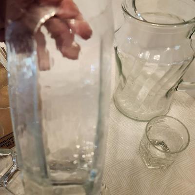 Glassware lot, water tumbles and Juice glass and pitcher