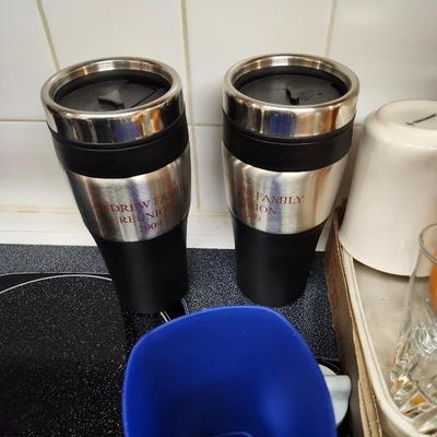 Miscellaneous Kitchen lot, including Tepco Restaurant Ware and Vintage Enamelware Orange Water Butter Syrup Warmer/ Dipper