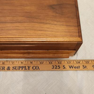 Wooden Jewelry box plus items inside