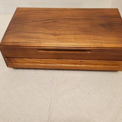 Wooden Jewelry box plus items inside