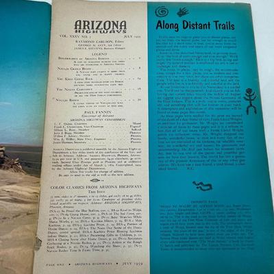 Vintage Arizona Highways Midcentury Navajo Art July 1959