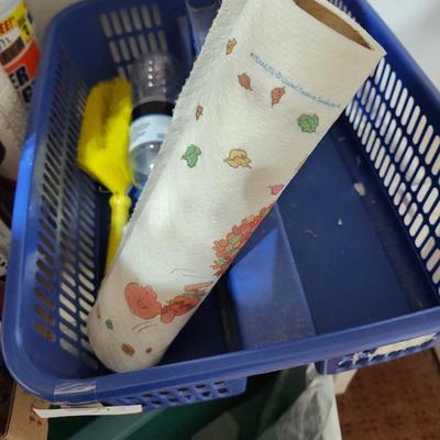 Miscellaneous house hold lot, with white shelf,