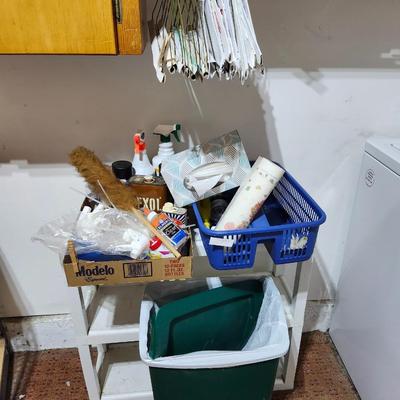 Miscellaneous house hold lot, with white shelf,