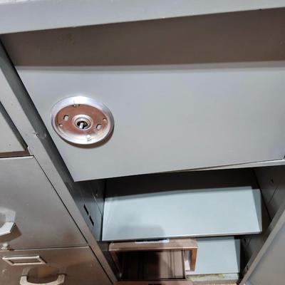 Vintage TOWER Safe Storage File Cabinet and lock box