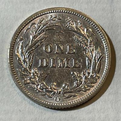 1903-O EF CONDITION POLISHED BARBER SILVER DIME AS PICTURED.