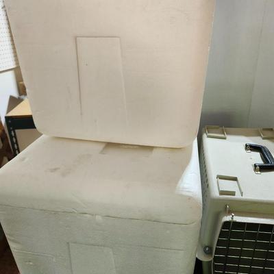 Miscellaneous house including yardsticks, pet carrier coolers