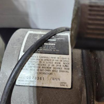 Garage tool lot, home improvement including electric saw and small compressor