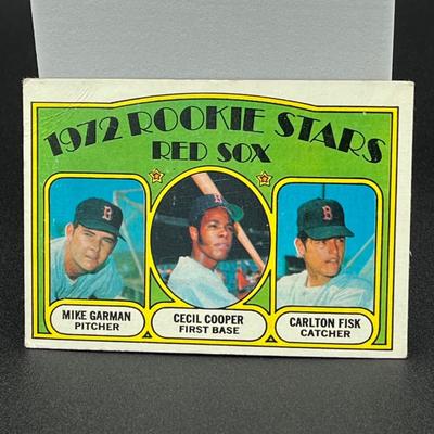 LOT 1: 1972 Topps Baseball Card - Red Sox Rookies Carlton Fisk