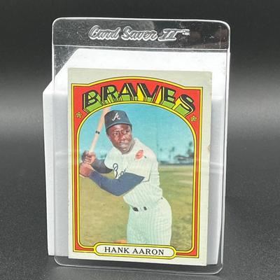 LOT 4: 1972 Topps Baseball Card Hank Aaron
