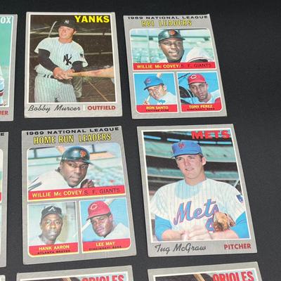 LOT 24: 1970 Topps Baseball Cards - Hank Aaron, Bob Gibson, Lou Brock, Rod Carew and More