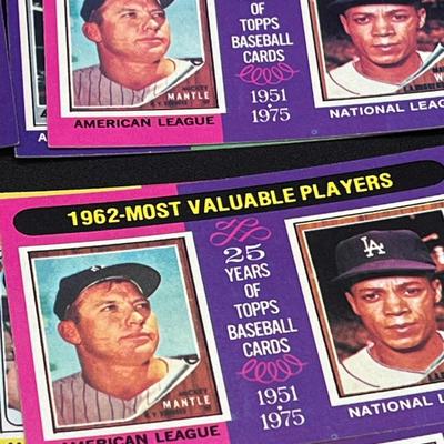 LOT 38: 1975 Topps Baseball 25 Years MVP Cards