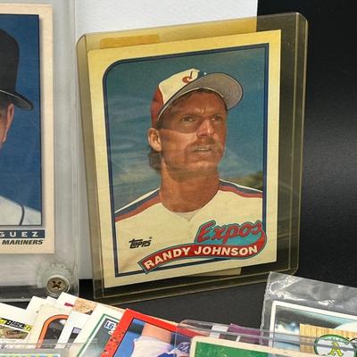 LOT 49: Mixed Lot of MLB Baseball Cards - Randy Johnson and Gary Sheffield Rookie Cards, Willie Mays, Steve Carlton and More