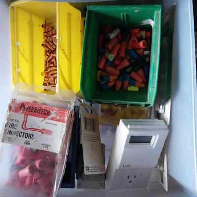 THREE DRAWER CONTAIN WITH MISCELANEOUS ELECTRICAL PARTS