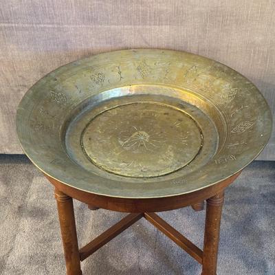 BRASS BOWL TOP TABLE