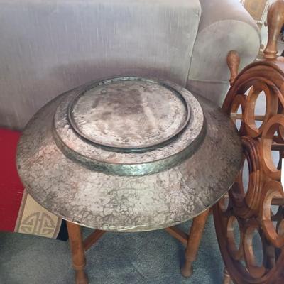 BRASS BOWL TOP TABLE