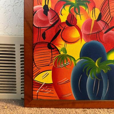 2 COLORFUL PAINTINGS BY LUIS