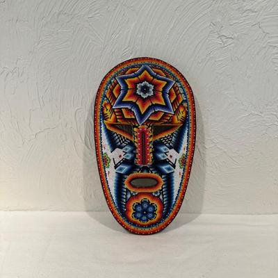 BEADED HUICHOL MASK BY HONORIO VILLA LOPEZ